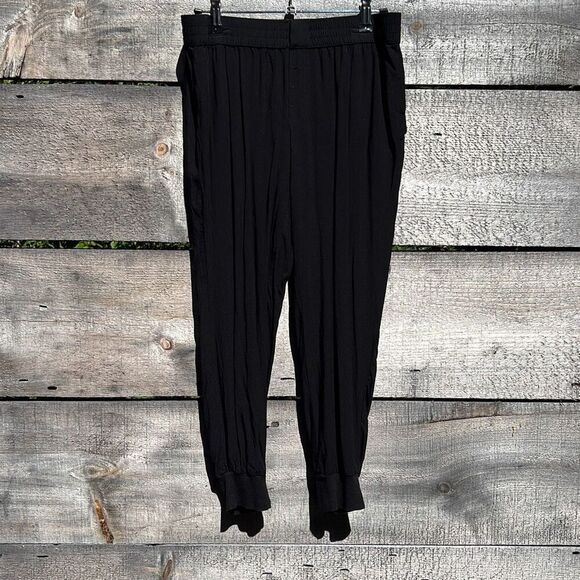 Banana Republic Women's Black Elastic Waist Jogger Pants Size Medium Petite - Picture 2 of 9